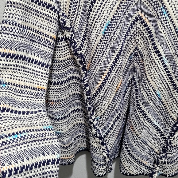 Lucky Brand Open Front Fringed Striped Cardigan Size Small - Picture 5 of 9